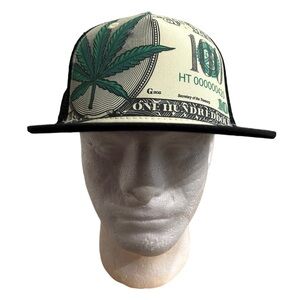 Unique Dollar Print Hat with Black Trim